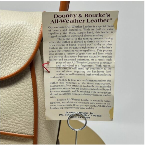 Vintage Dooney and Bourke Women's Cream All-Weather Leather Top Handle Bag Purse - Picture 12 of 15
